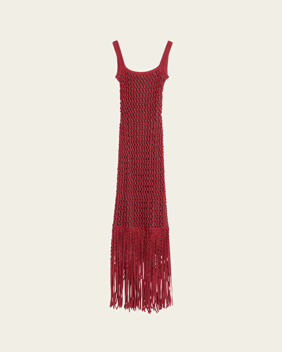 Gala Backless Crystal Mesh Gown